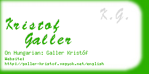 kristof galler business card