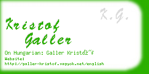 kristof galler business card